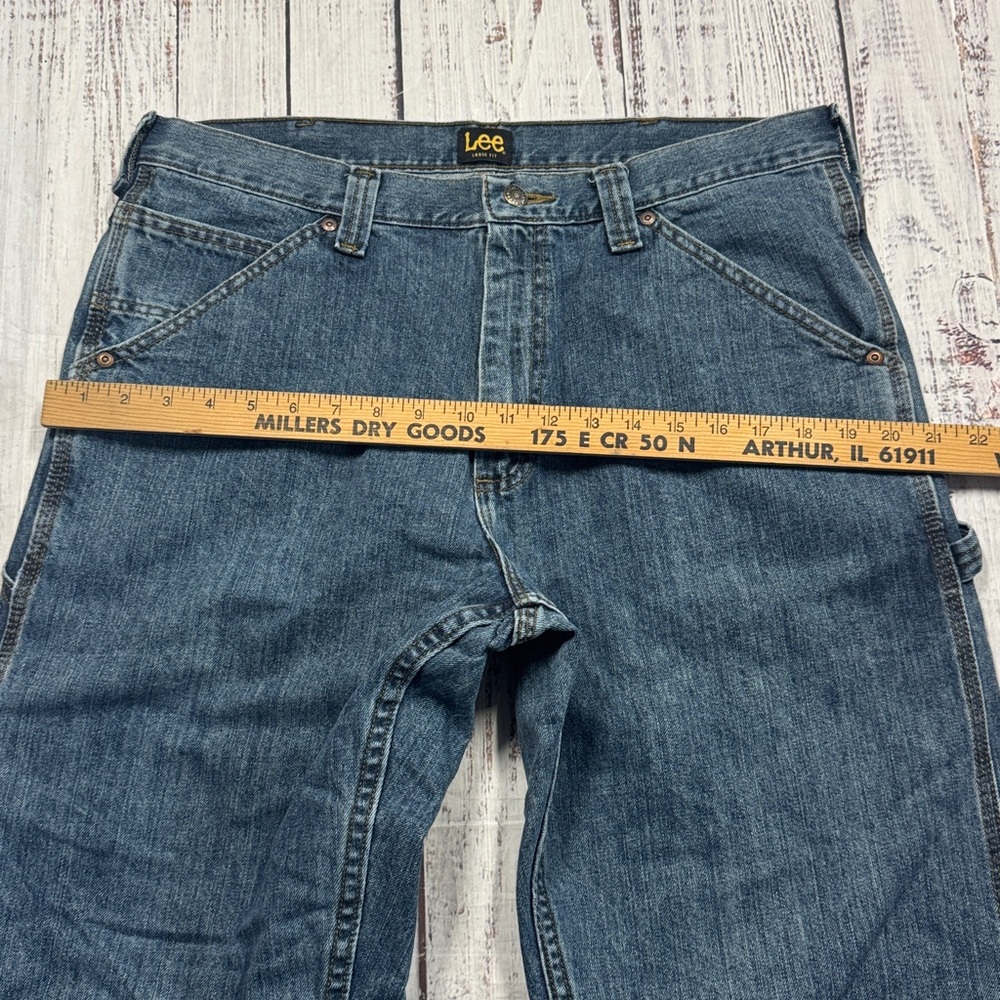 LEE LOOSE FIT CARPENTER JEANS MEN'S SIZE 34 X 34 DENIM WORKWEAR - Picture 10 of 16